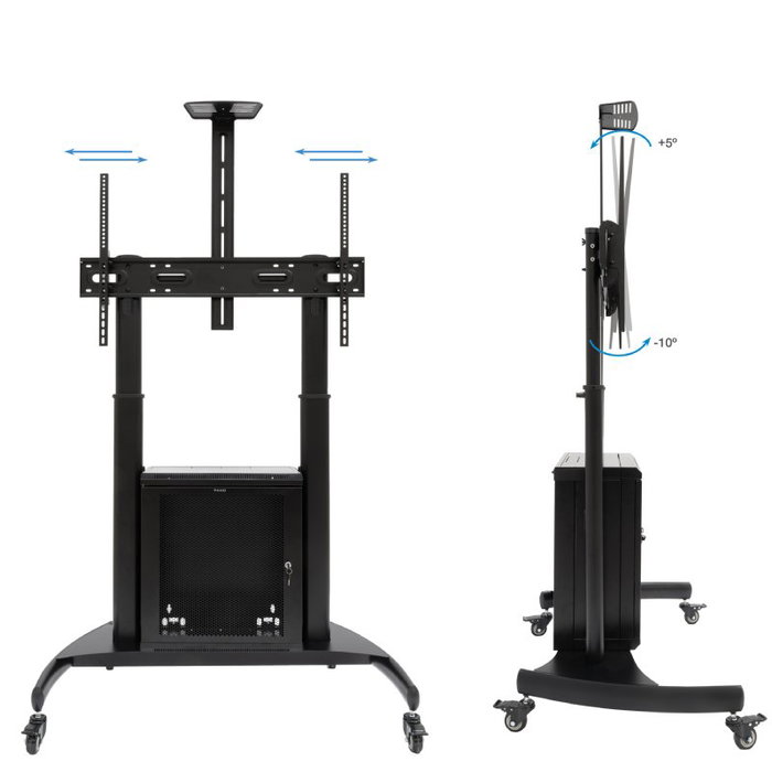 Tooq Narnia FS20500M-B Soporte de Suelo con Ruedas y Armario para TV 60-100 pulgadas
